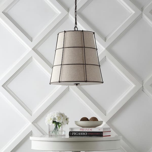 Silas 19 in. 3-Light Rustic Farmhouse Iron LED Pendant, Oil Rubbed Bronze