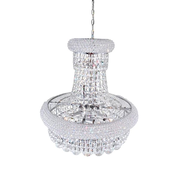 Empire 8 Light Down Chandelier With Chrome Finish