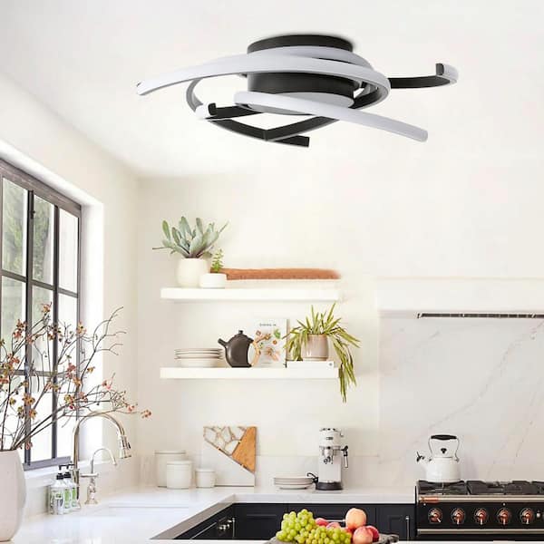 22 in. 1-Light Modern Linear LED Flush Mount Ceiling Lighting Fixtures