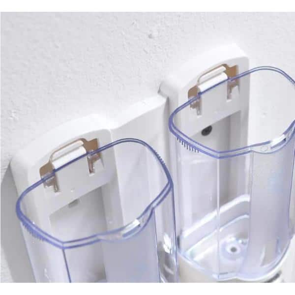 Double 370 ml Wall Mount Soap and Shampoo Dispensers in White