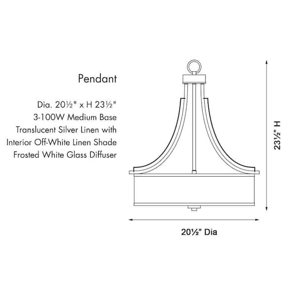 Parsons Studio 3-Light Brushed Nickel Pendant