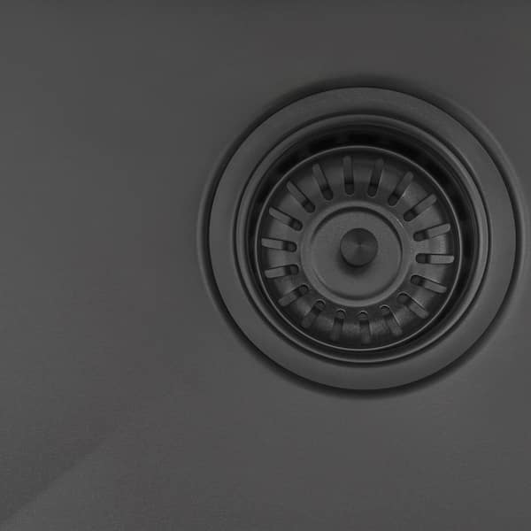 Gunmetal Black 16-Gauge Stainless Steel 33 in. 60/40 Double Bowl Farmhouse Apron Kitchen Sink