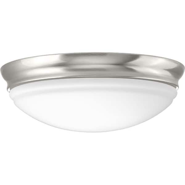 LED Flush Mount Collection 17-Watt Brushed Nickel Integrated LED Flush Mount