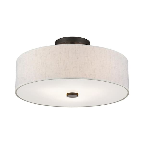 Somerhill 3 Light English Bronze Semi Flush Mount