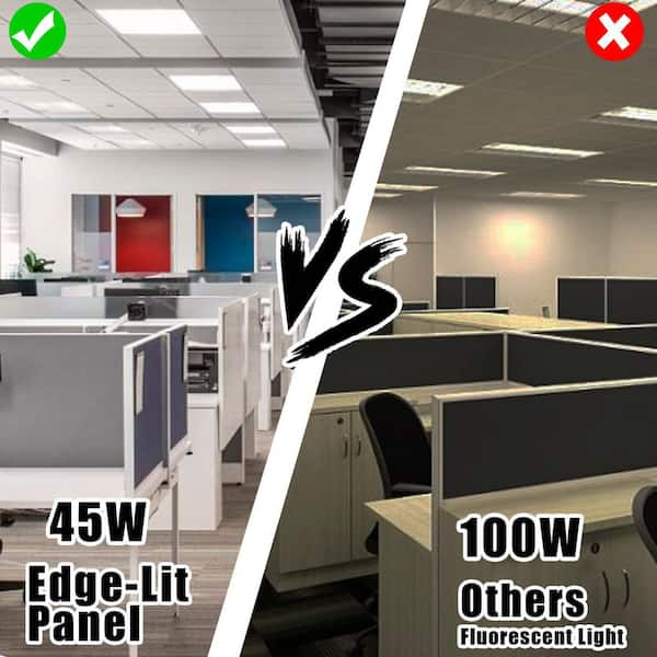 2 ft. x 2 ft. Integrated LED Panel Light, Commercial Lighting 5800 Lumens 5000K White (2-Pieces)