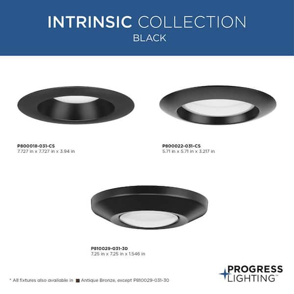 Intrinsic Collection 7.25 in. Black Flush Mount LED Adjustable Eyeball Ceiling Fixture