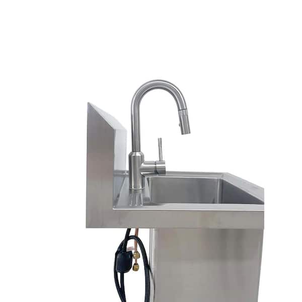 All-in-One 18 in. Stainless Steel Wall Mount Commercial Utility Kitchen Sink with Faucet