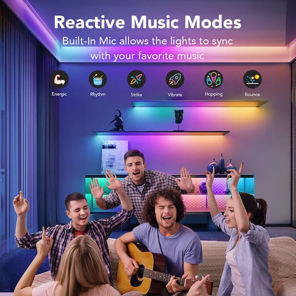 RGBIC Smart 9.8 ft. Strip Light and 6.5 ft. Neon Rope Light Kit