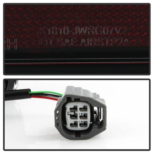 Jeep Wrangler (JK JKU) 07-18 Version 2 Light Bar Sequential Turn Signal LED Tail Lights - Black Smoke
