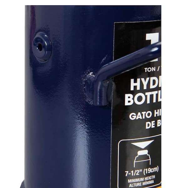 12-Ton Low Profile Hydraulic Welded Heavy Duty Bottle Jack, Blue