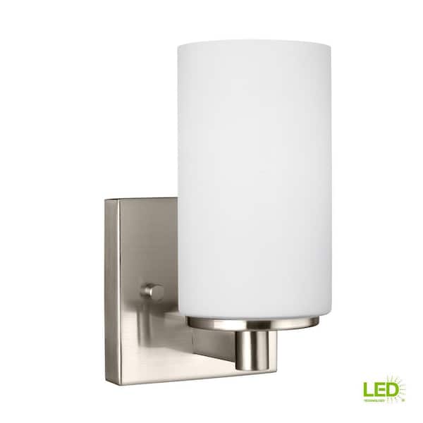 Hettinger 1-Light Brushed Nickel Sconce with LED Bulb