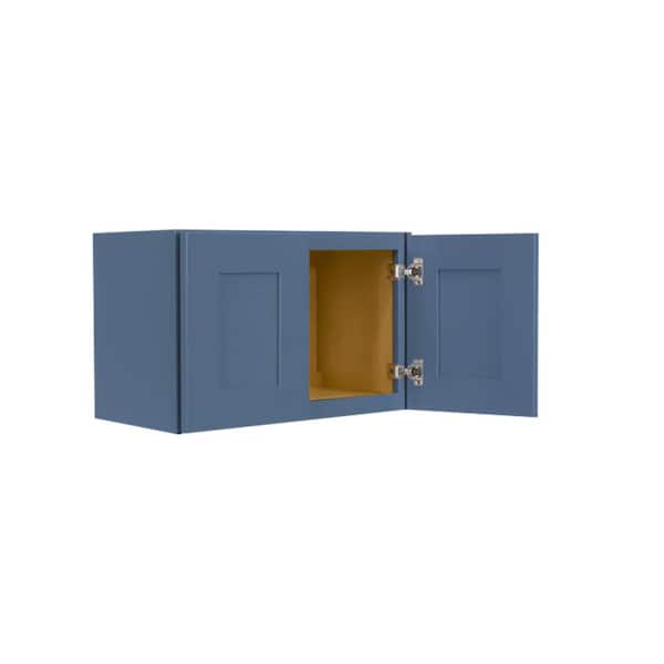 Lancaster Blue Plywood Shaker Stock Assembled Wall Kitchen Cabinet 30 in. W x 12 in. H x 12 in. D