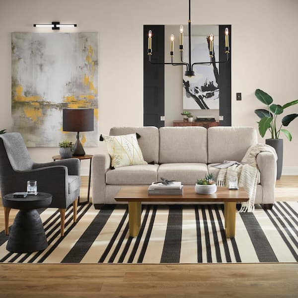 Kara 23.05 in. Black Table Lamp with Black Fabric Shade and CEC Title 20 LED Bulb Included