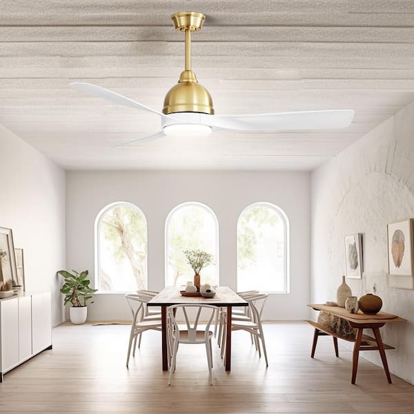 54 in. Indoor/Outdoor Gold Smart 6-Speed Ceiling Fan with light and Remote&APP Control