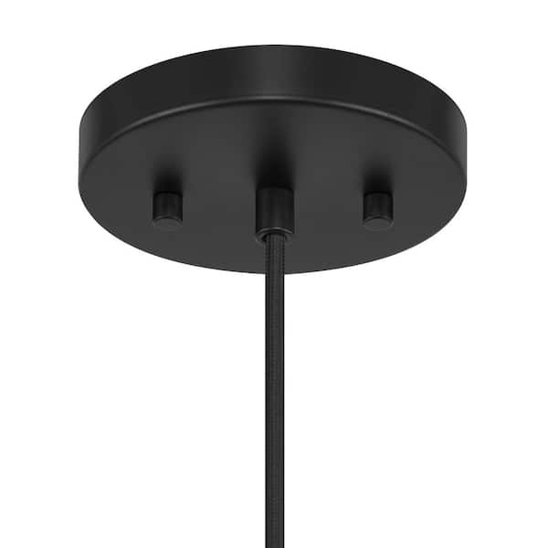 Bayneswood 60-Watt 1-Light Natural Cane Pendant With Black Accents