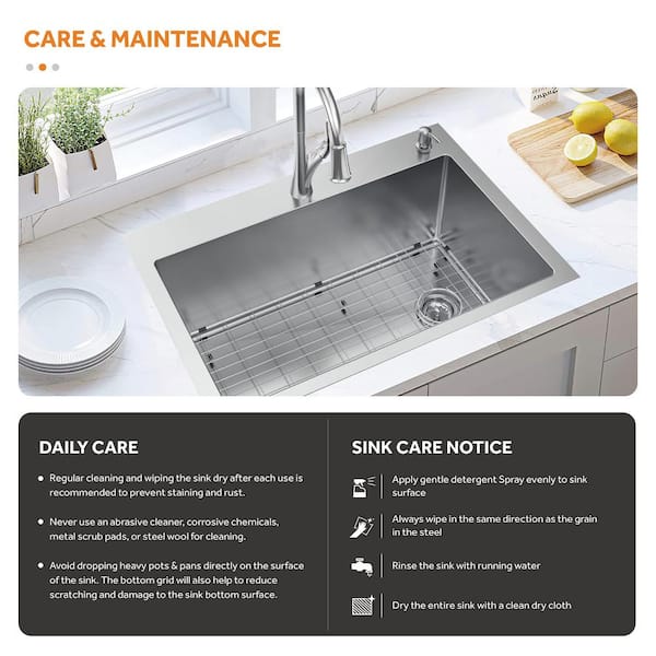 All-in-One Tight Radius Drop-In/Undermount 18G Stainless Steel 30 in. Single Bowl Kitchen Sink with Pull-Down Faucet