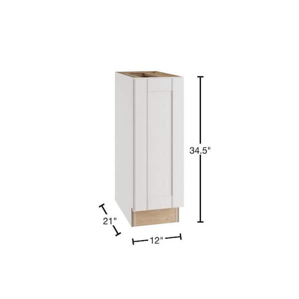 Washington Vesper White Plywood Shaker Assembled Bath Vanity Kitchen Cabinet Soft Close 12 in W x 21 in D x 34.5 in H