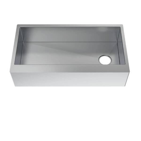 Professional 36 in All-in-One Farmhouse/Apron-Front 16G Stainless Steel Single Bowl Kitchen Sink with Spring Neck Faucet