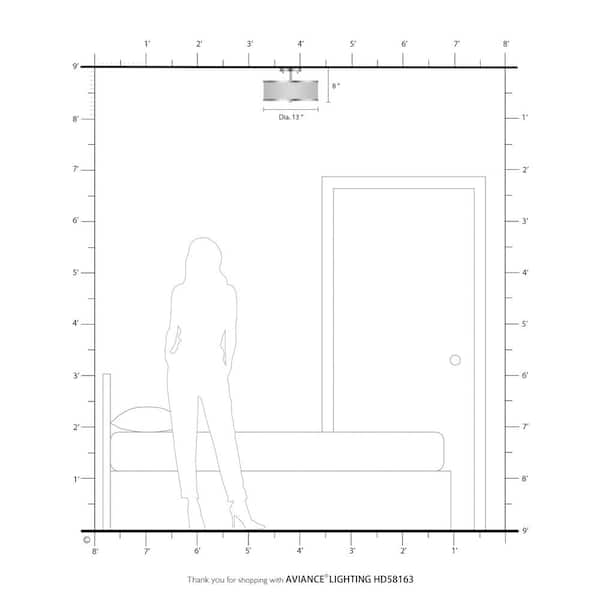 Cameron 2 Light Antique Brass Semi Flush Mount