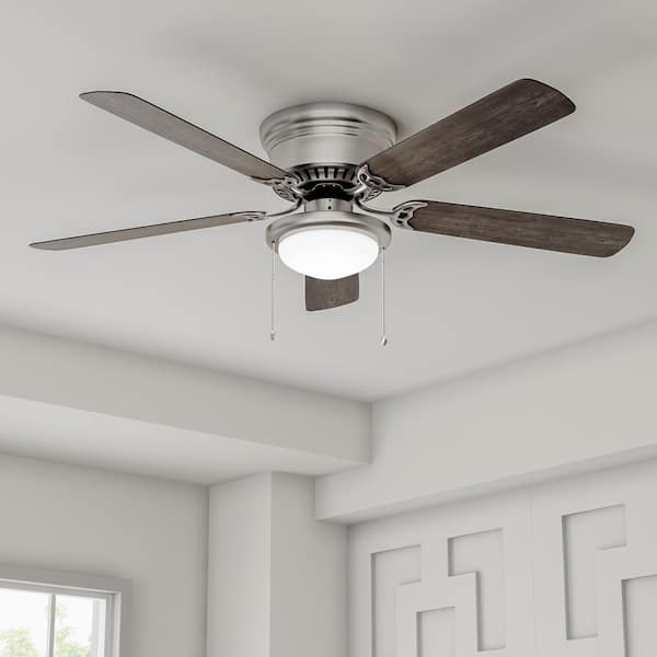 Hugger 56 in. LED Brushed Nickel Ceiling Fan