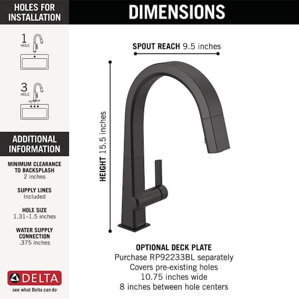 Pivotal Single-Handle Pull-Down Sprayer Kitchen Faucet in Matte Black