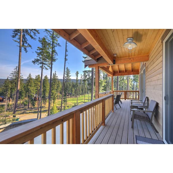 Ansel 1-Light Specialty Finish Galvanized Outdoor Flush Mount with Galvanized and Glass Shade