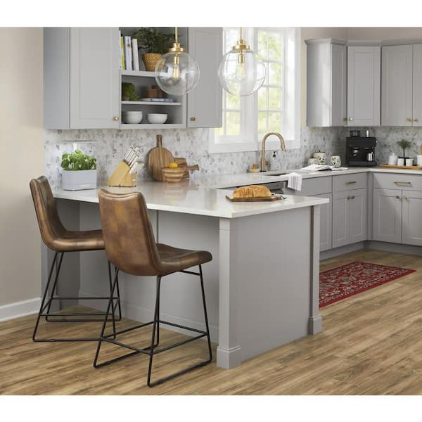 Penn Collection 12 in. 1-Light Golden Natural Brass Clear Glass Farmhouse Kitchen Pendant Light