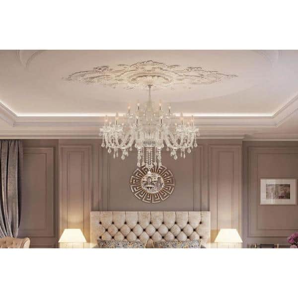 Atlanta 18-Light Clear Candle Style Classic/Traditional Chandelier with Crystal Accents
