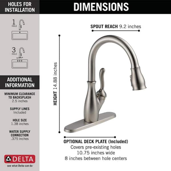 Leland Single-Handle Pull-Down Sprayer Kitchen Faucet w/ShieldSpray and MagnaTite Docking in SpotShield Stainless