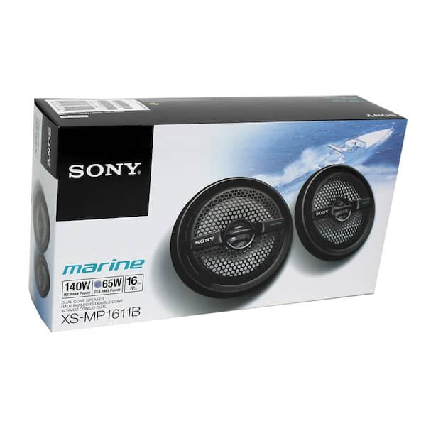 6.5 in. 280 Watt Dual Cone Marine Speakers Stereo Black