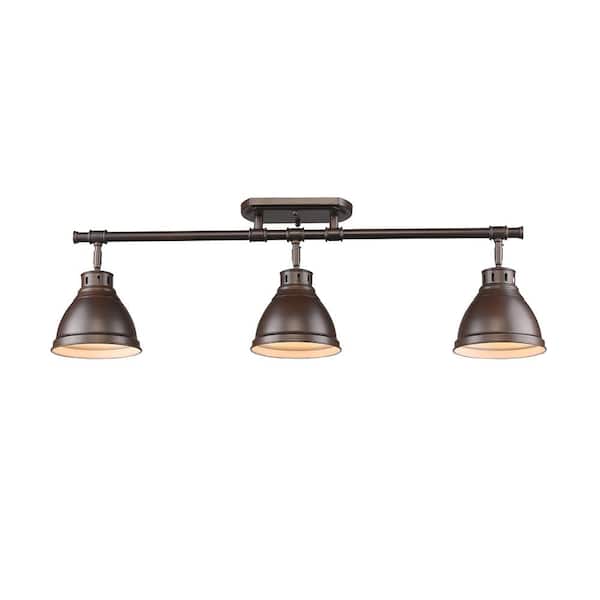 Duncan 3-Light Rubbed Bronze Semi-Flush Mount