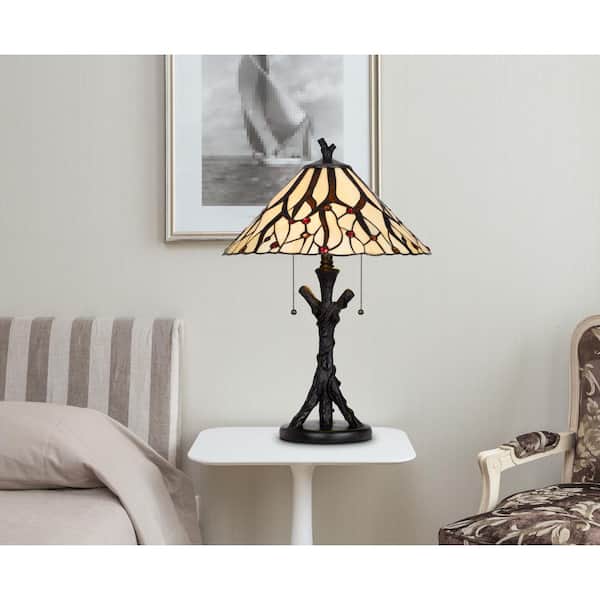 24 in. Heignt Black Resin and Metal Table Lamp