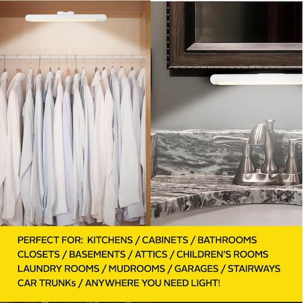 13 in. Rechargeable Wireless Integrated LED White Motion Activated Closet and Under Cabinet Light