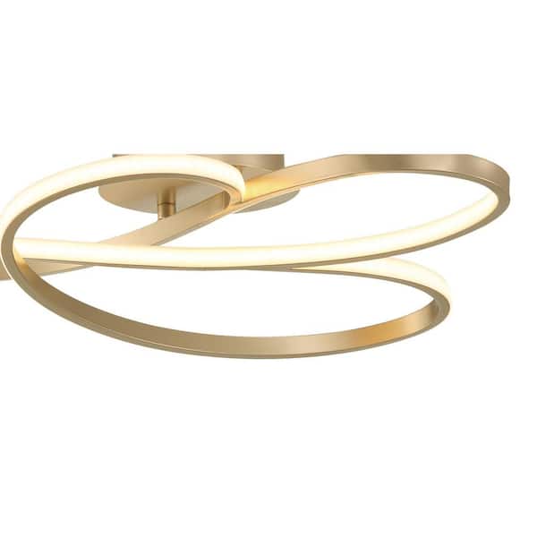 Astor By Robin Baron 20 in. 24-Watt Soft Gold Integrated LED Flush Mount with Lucent Silicone Diffuser