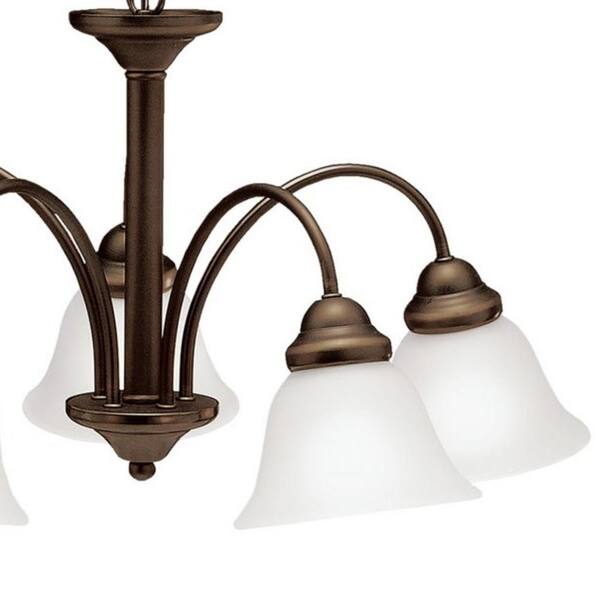Wynberg 24.5 in. 5-Light Olde Bronze Transitional Shaded Bell Chandelier for Dining Room