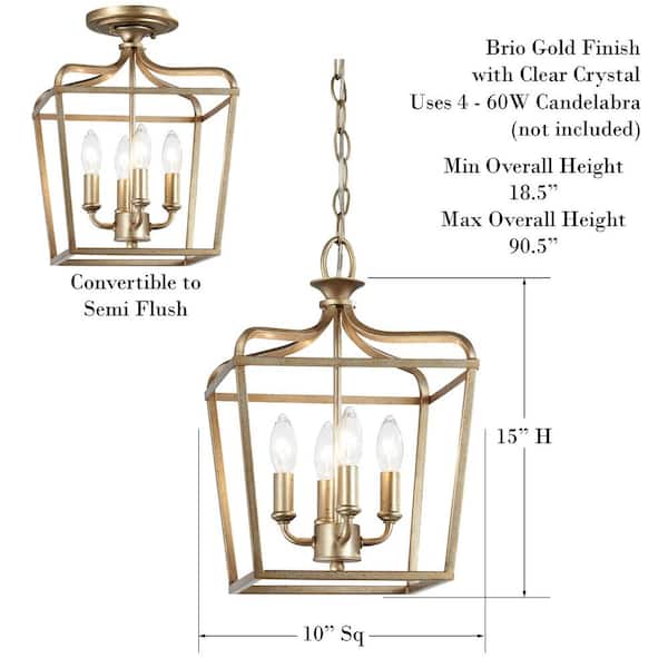 Laurel Estate 4-Light Brio Gold Pendant