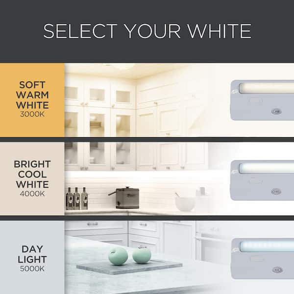 Direct Wire 12 in. LED White Under Cabinet Light (4-Pack)