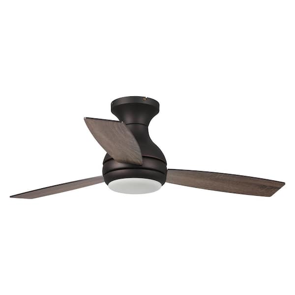 Beckette 48 in. Oil Rubbed Bronze Flush Mount Integrated LED Ceiling Fan with Light and Remote Control