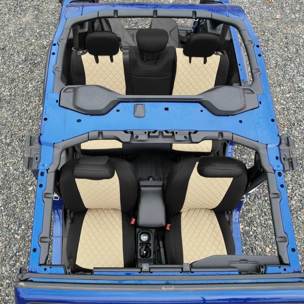 Neoprene Waterproof 47 in. x 1 in. x 23 in. Custom Fit Seat Covers For 2018-2021 Jeep Wrangler JL 4DR Full Set