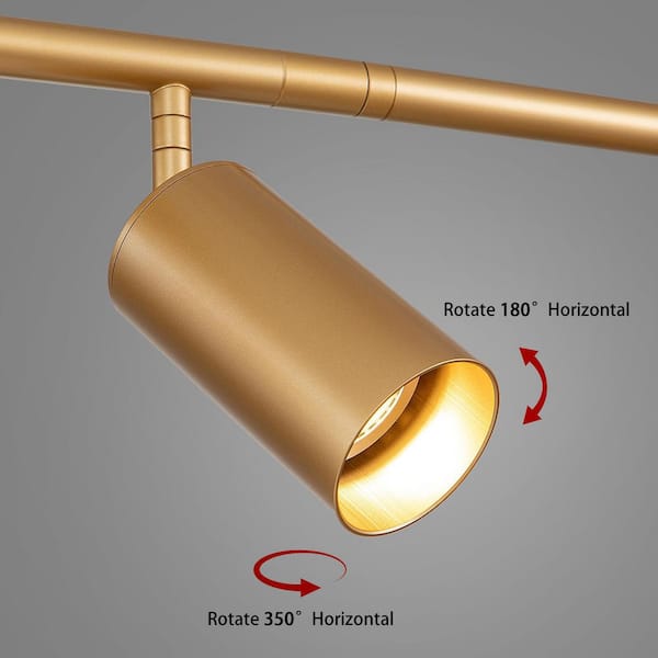 Retta 3 ft. 4-Light Gold Modern Track Light Kit with Fixed Track GU10 Bulb, Lighting Kit with Gimbal Head (1-Pack)