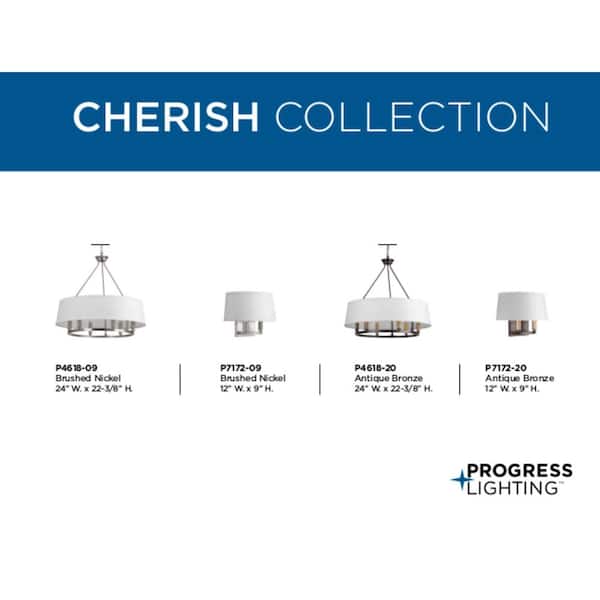 Cherish Collection 2-Light Antique Bronze Wall Sconce with Linen Shade