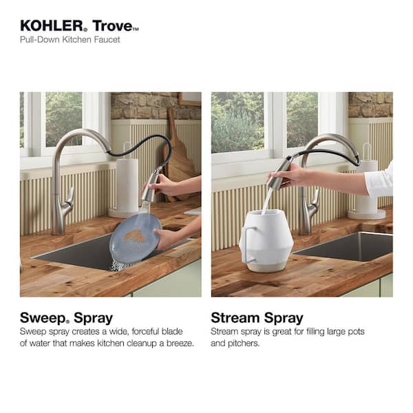 Trove Single-Handle Pull Down Sprayer Kitchen Faucet in Vibrant Stainless