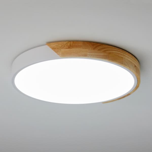 15.7 in. 1-Light White Circle LED Flush Mount Light Fixture Modern Simply Ceiling Lamp