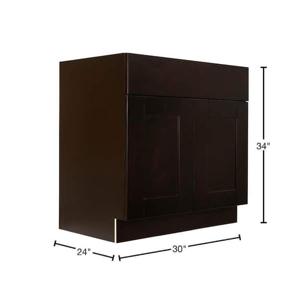 Anchester Assembled 30 in. x 34.5 in. x 24 in. Base Cabinet with 2 Doors and 1 Drawer in Dark Espresso