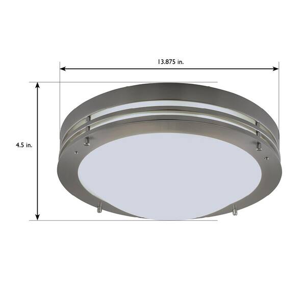 2-Light Satin Nickel Ceiling Light with Alabaster Glass