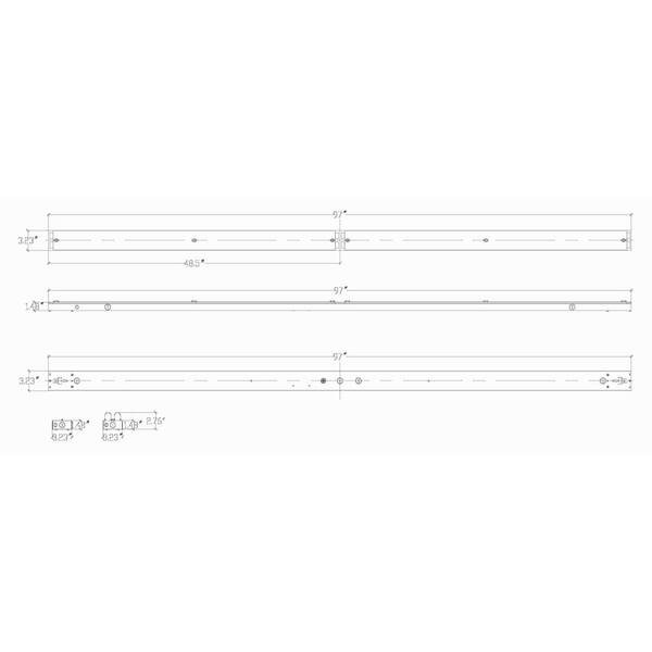 8 ft. 56-Watt T8 LED Tube White Strip Light Fixture, 5000K, 7200 Lumens