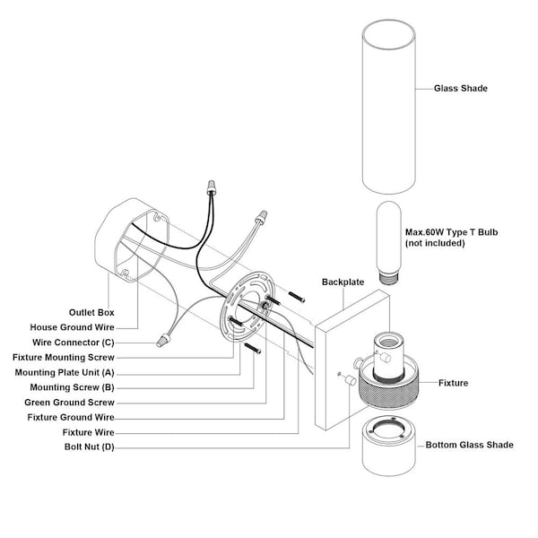 Bari 1-Light Satin Brass Contemporary Wall Sconce with Clear Cylinder Glass