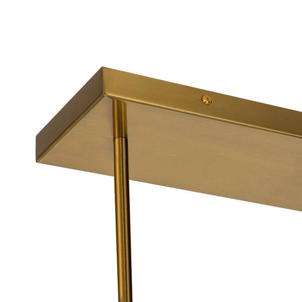 Deerfield 5-Light Brass Kitchen Island Chandelier with Milk Globe Glass Shade