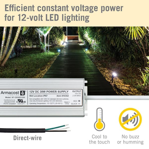 30-Watt Standard Wet Location LED Driver 12-Volt DC Transformer