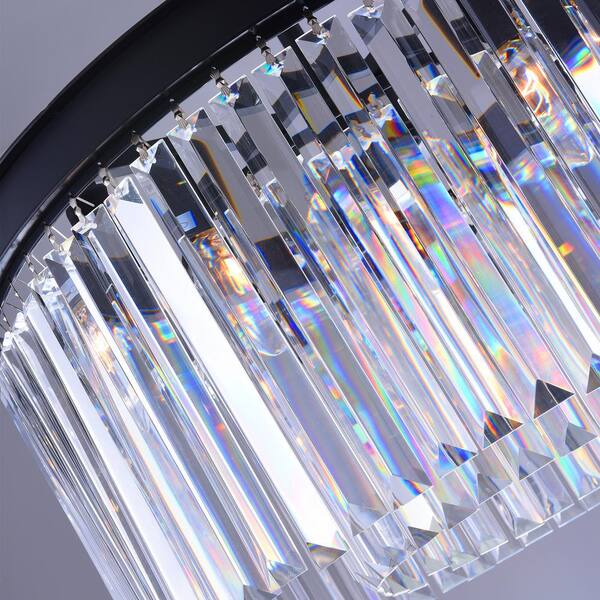 Annapolis 5-Light Black Unique/Statement Drum Chandelier with Crystal Accents